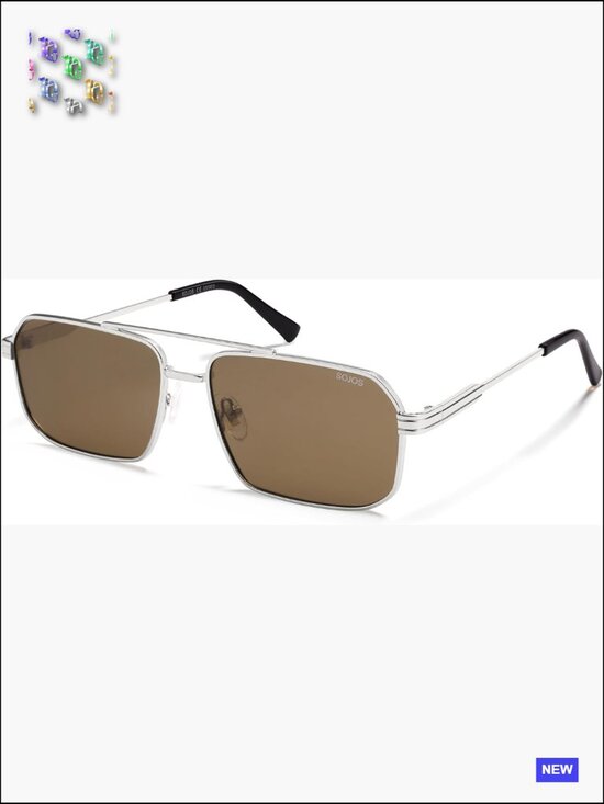 Retro Polarized Square Sunglasses Vintage Double Bridge UV Protection main image 6